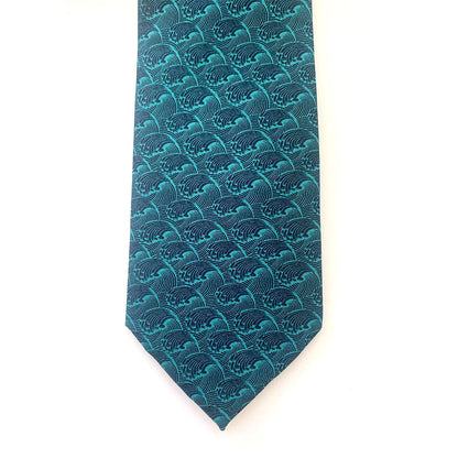 Deco Ocean Waves Silk Tie