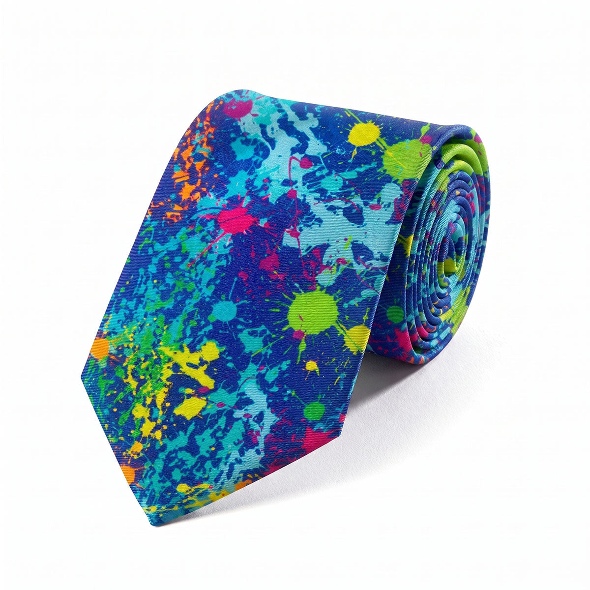 Paint Splash Dark Blue Silk Tie - Roll