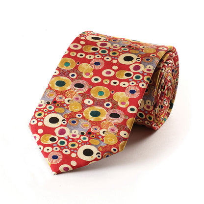 Klimt Crimson Silk Tie - Roll