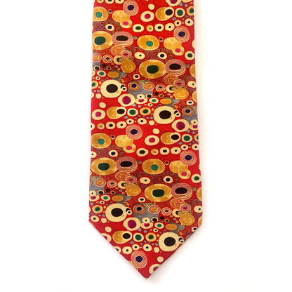 Klimt Crimson Silk Tie