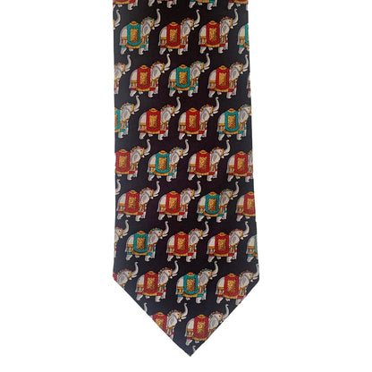 Keralan Elephants Silk Tie