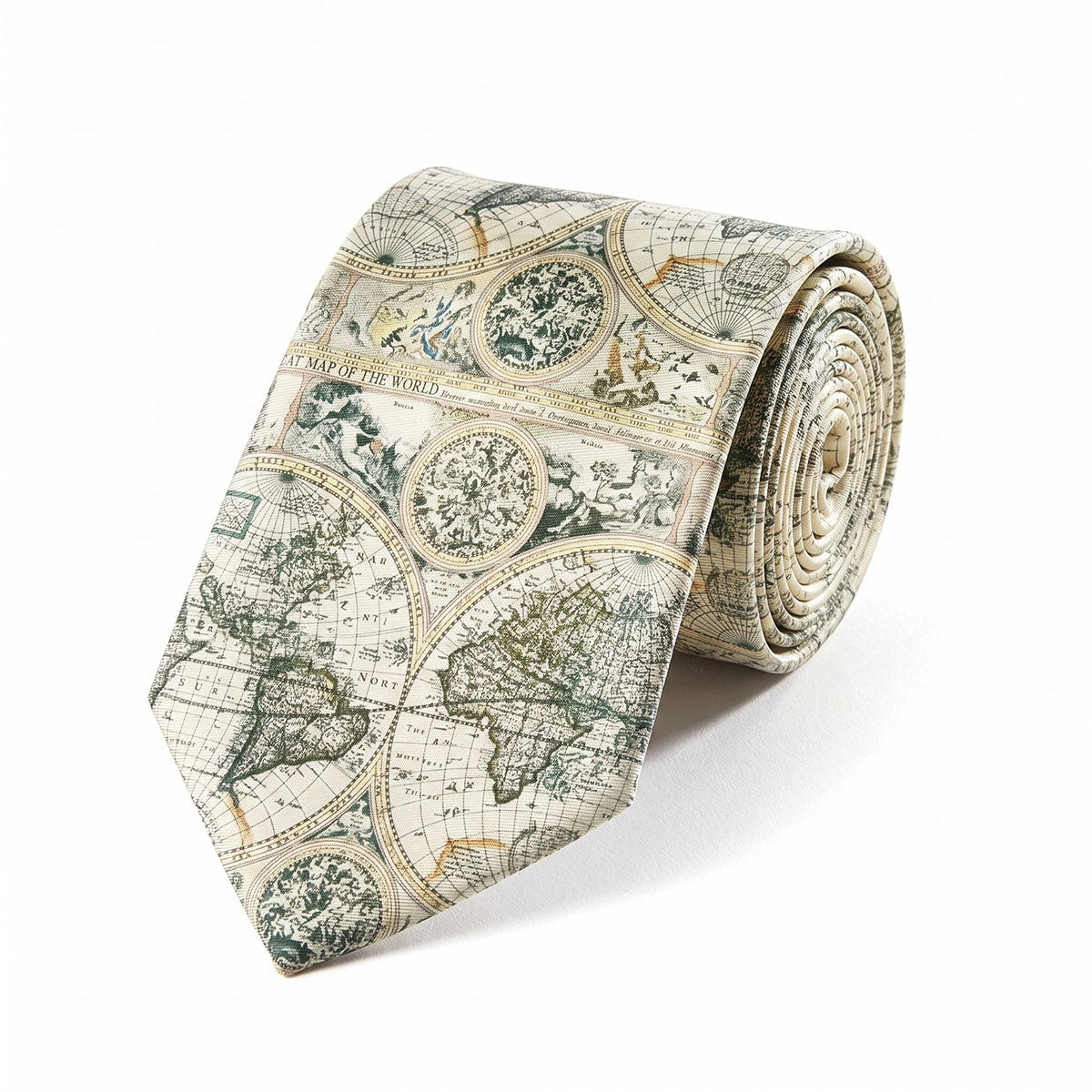 Map of the World Silk Tie - Roll