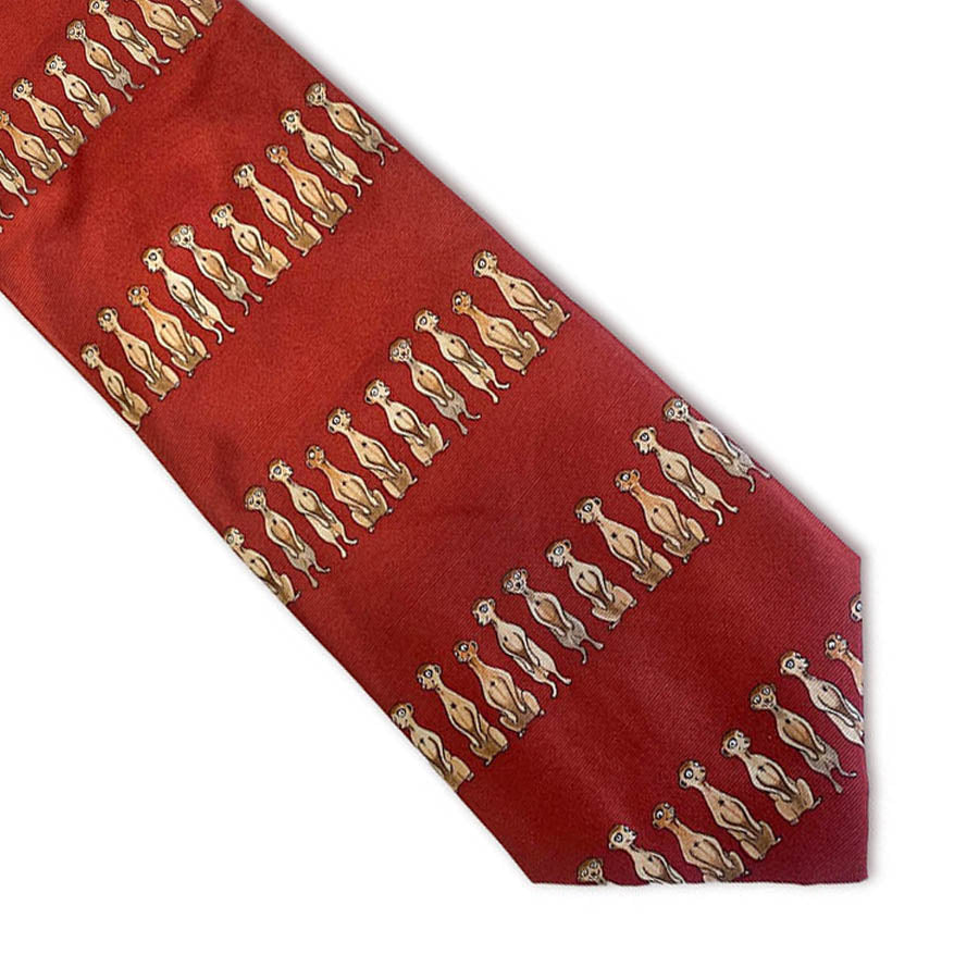 Meerkats Silk Tie