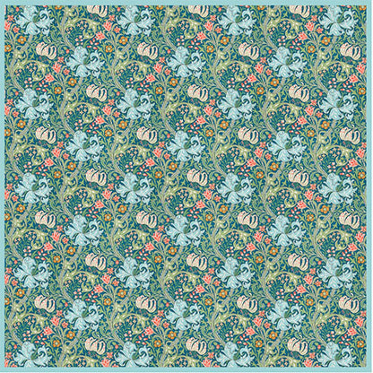 MORRIS GOLDEN LILY GREEN POCKET SQUARE