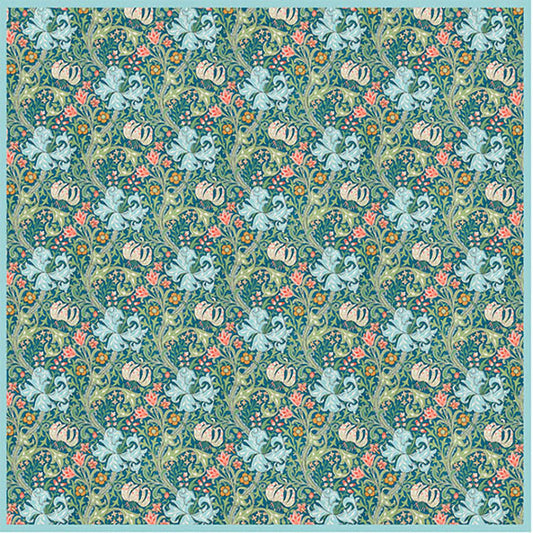 MORRIS GOLDEN LILY GREEN POCKET SQUARE