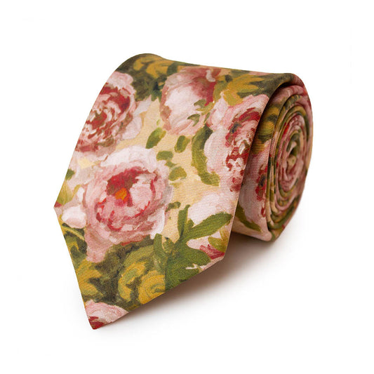 Pissaro Peonies Silk Tie