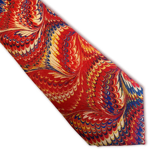 Red Marble Silk Tie