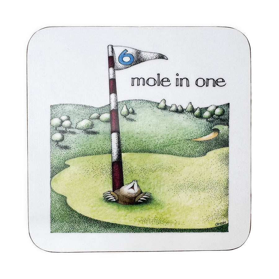 Simon Drew Coaster - Mole in One