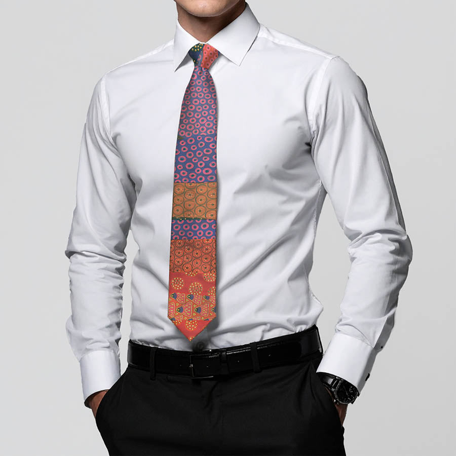 Vittorio Zecchin Red Silk Tie with Model