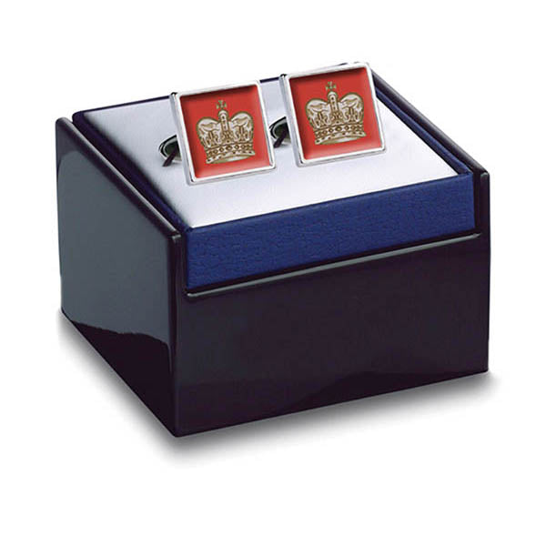 Crown Red Cuff Links Boxed