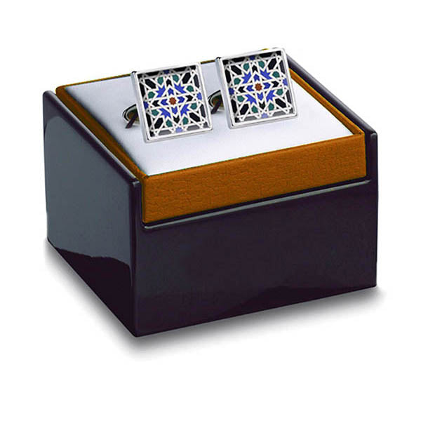 Alhambra Geometric Cuff Links with box
