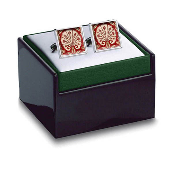 Islamic Dianthus Cuff Links in box