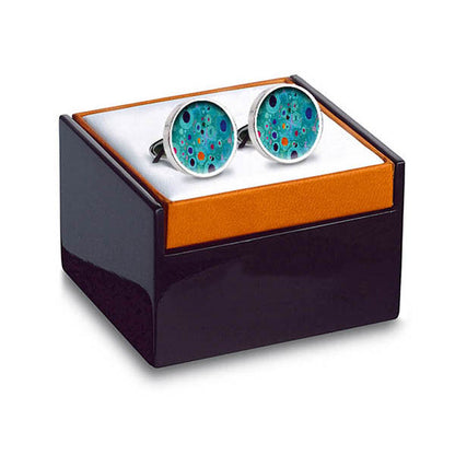 Klimt Turquoise Cuff Links in box