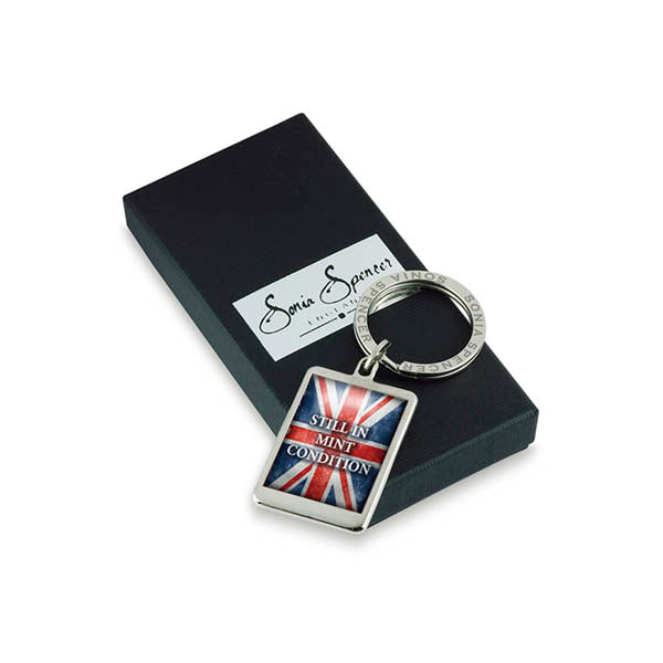 Still In Mint Condition Flag Keyring with box