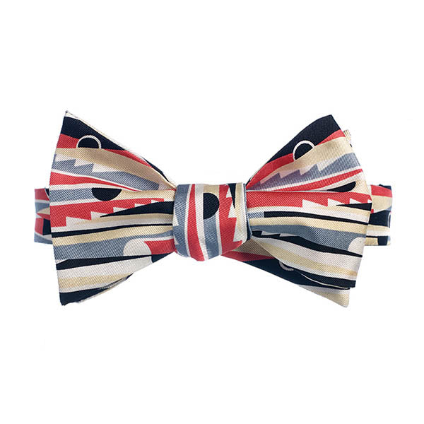 Deco Black & Red Bow Tie