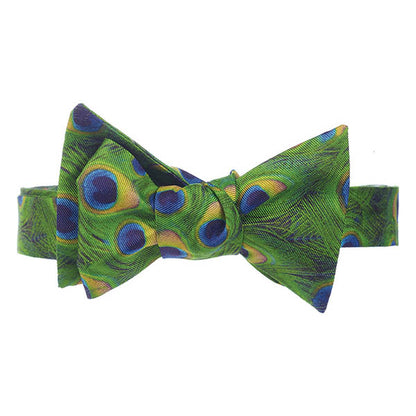Peacock Feathers Bow Tie