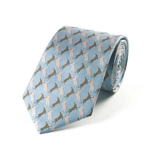 Boxing Hares Silk Tie