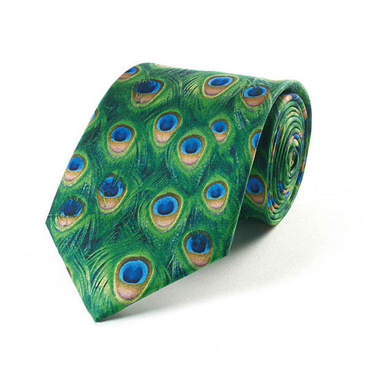 Peacock Feathers Silk Tie