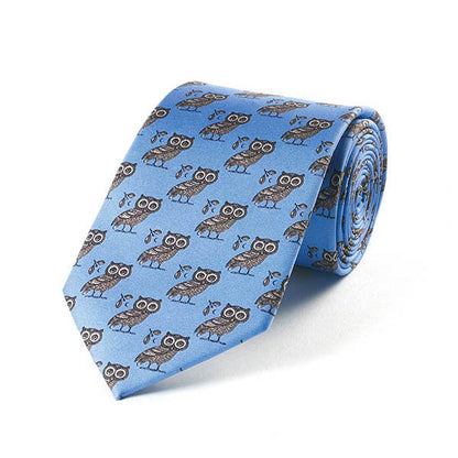 Greek Owl Silk Tie