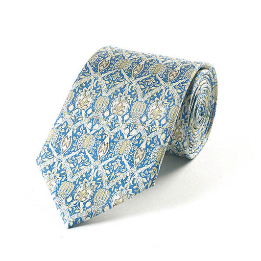 Morris Broche Blue Silk Tie