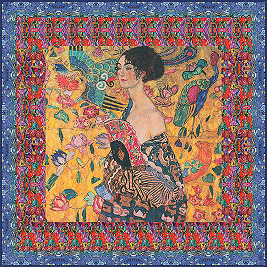 Klimt Lady with the Fan Silk Square flat
