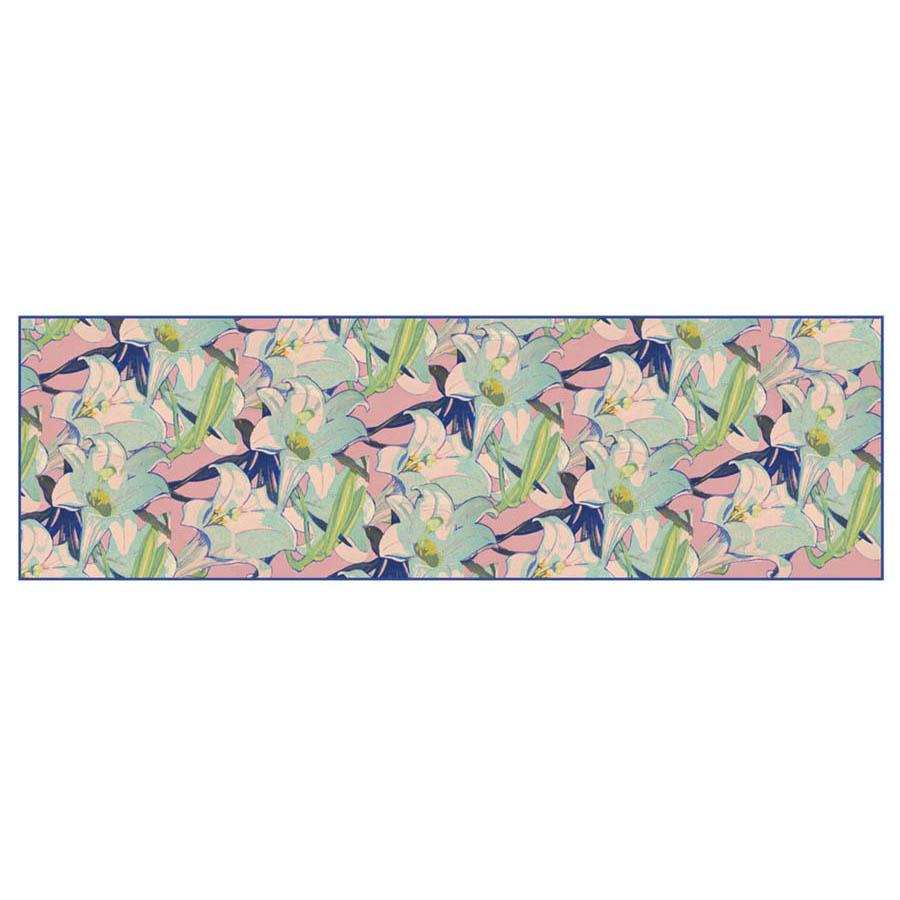 Mabel Royds White Lilies Chiffon Scarf Flat