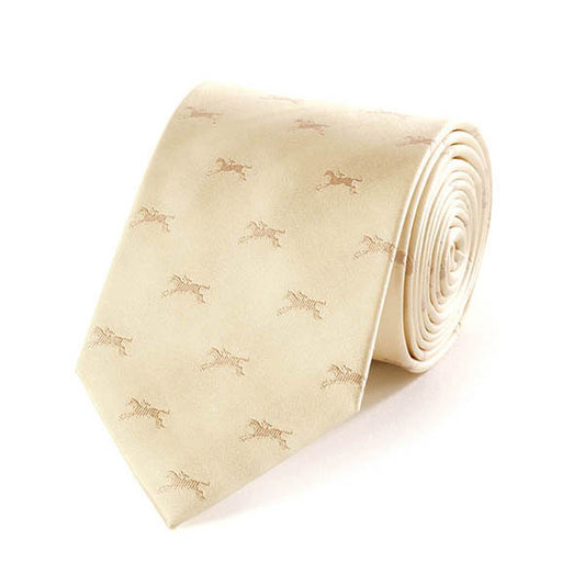 Race Horses Ivory Silk Tie