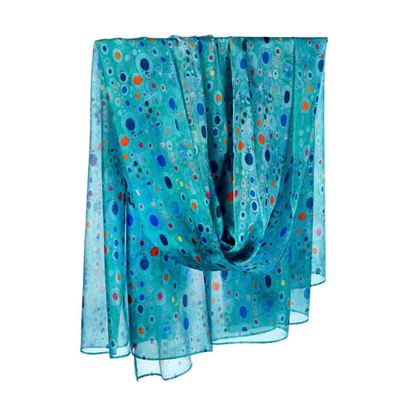 Klimt Turquoise Habotai Silk Wrap