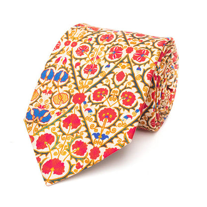 Suzani Red Silk Tie