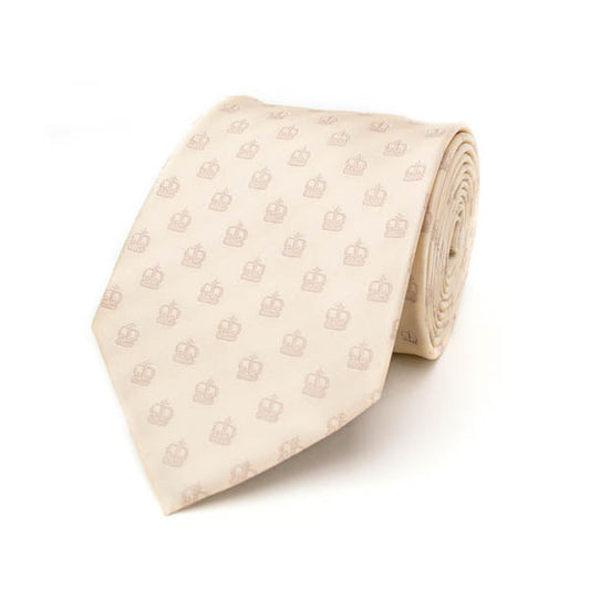 Small Crown Cream Silk Tie