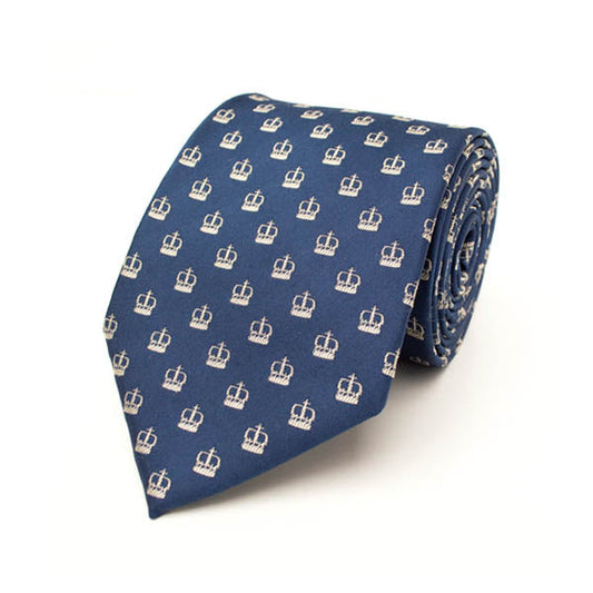 Small Crown Navy Silk Tie