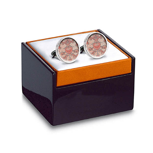 Morris St. James Coral Cuff Links in box