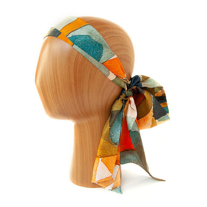 Paul Klee Composition Skinny Silk Scarf as headband