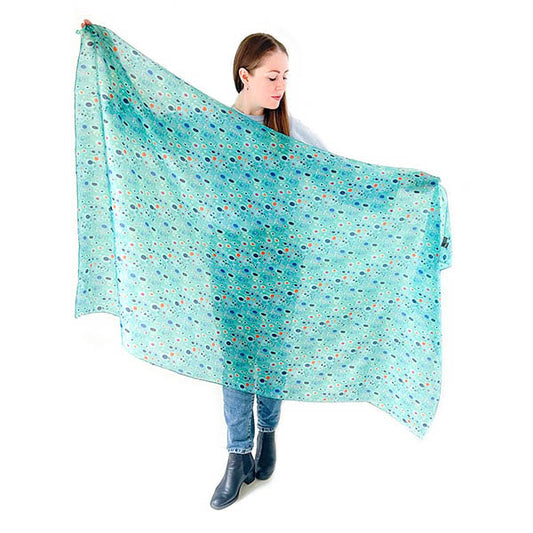 Klimt Turquoise Habotai Silk Wrap