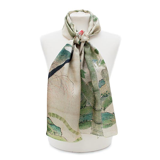 Gifts for Her Square Scarf, Tail of The Phoenix Green Neckerchief