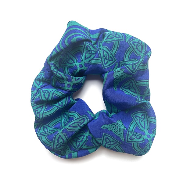 Celtic Blue Silk Scrunchie