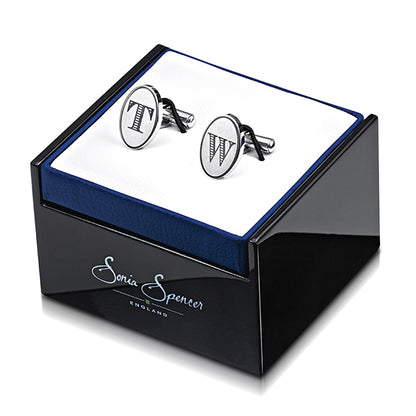 Etched Initials Cuff links Cuff Links Boxed