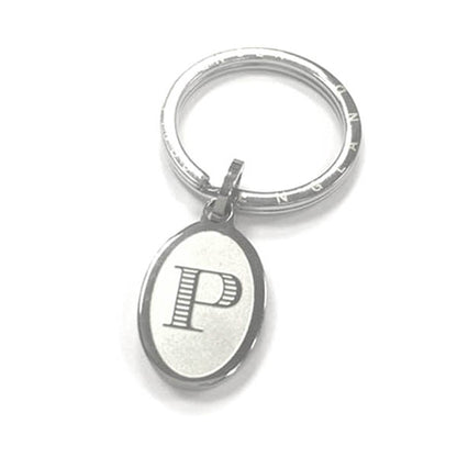 Etched Initial Keyring